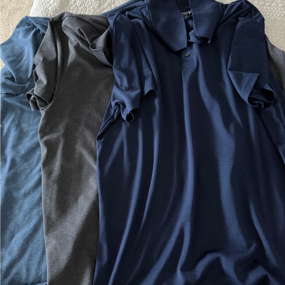 Old Navy Men's Polo Shirt Set - Blue, Gray, Navy